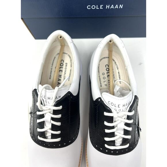 Cole Haan OG Original Grand Saddle Golf Shoe Size 11.5 WHITE BLACK CROC C37176 main image 12